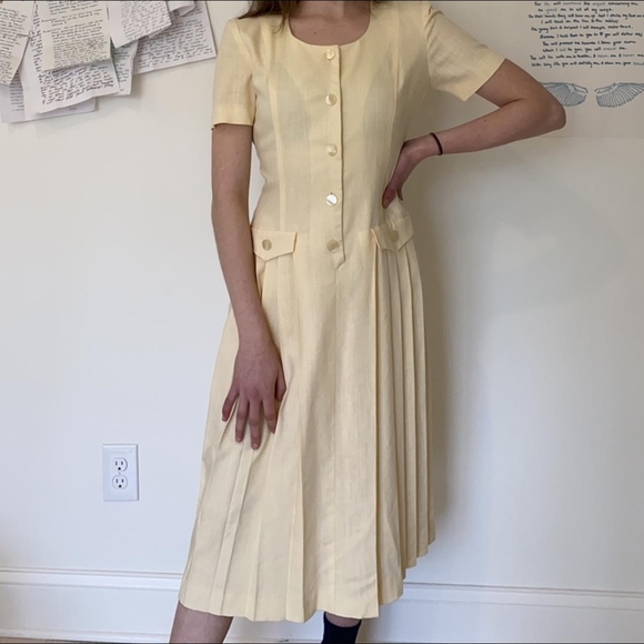 Talbot's vintage light yellow dress size 2 - Picture 2 of 6